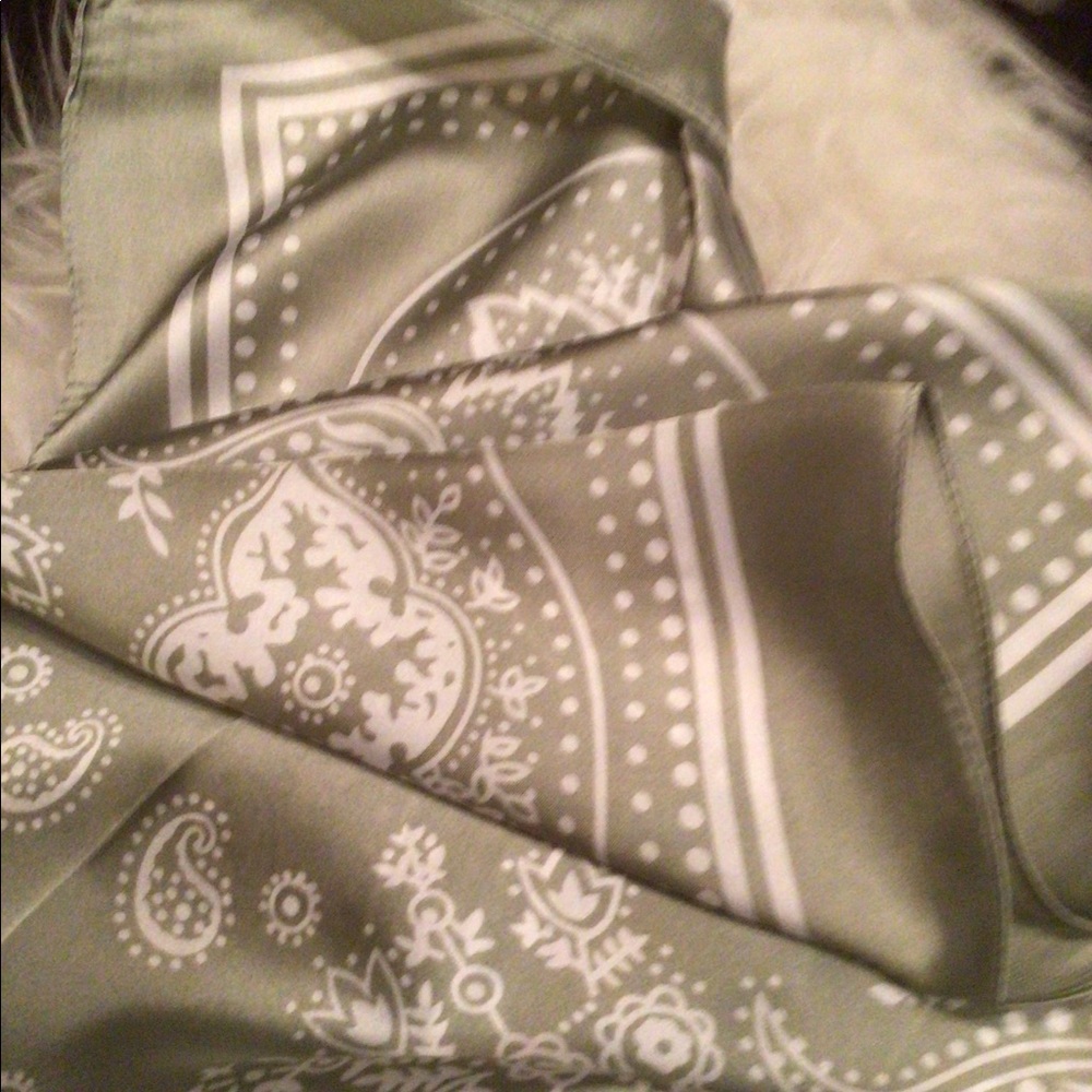 1 left! Olive and Pique sage silky scarf - Picture 3 of 6